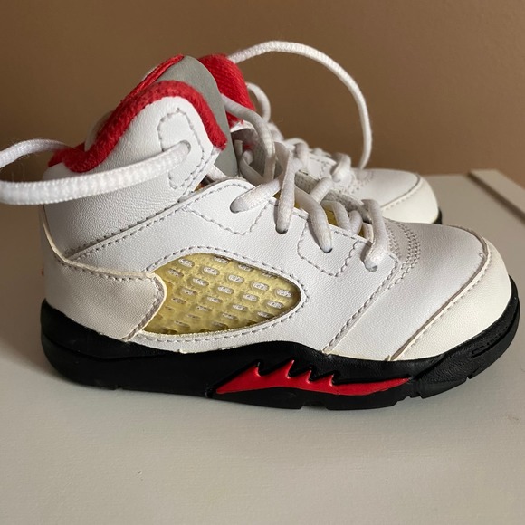 Nike Air Jordan 5 Retro TD Low Fire Red Toddler 5C Shoe Sneaker 440890-100 - Picture 8 of 16